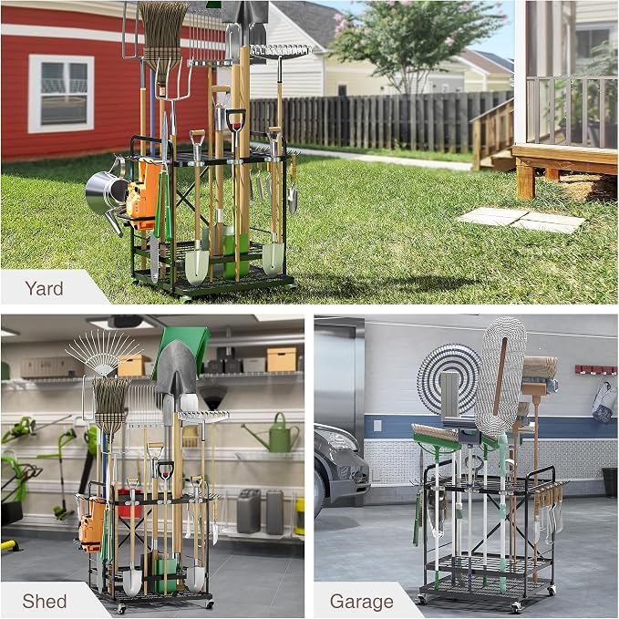 Garden Tool Organizer Outdoor Garage and Shed Tool Storage Yard Tool Holder and - Image 6