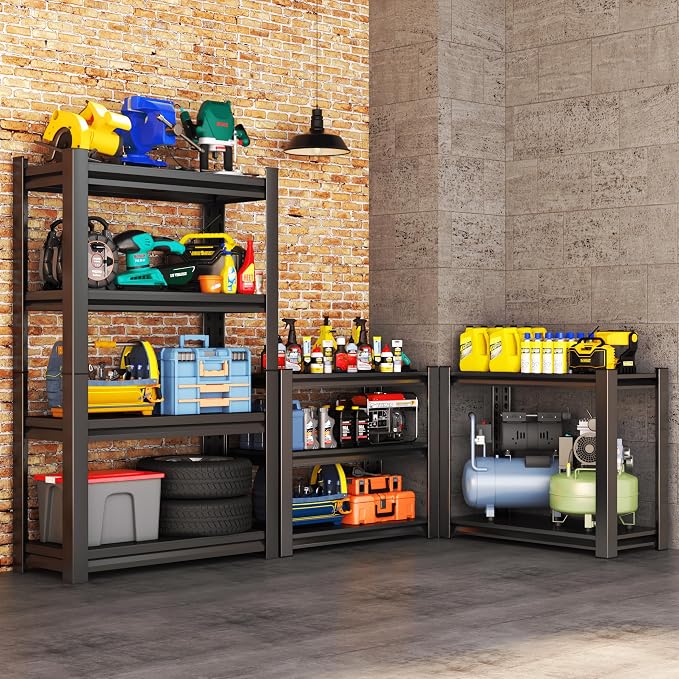 Metal Garage Shelving Unit, Heavy Duty Adjustable Storage Rack, Steel Shelving - Image 2