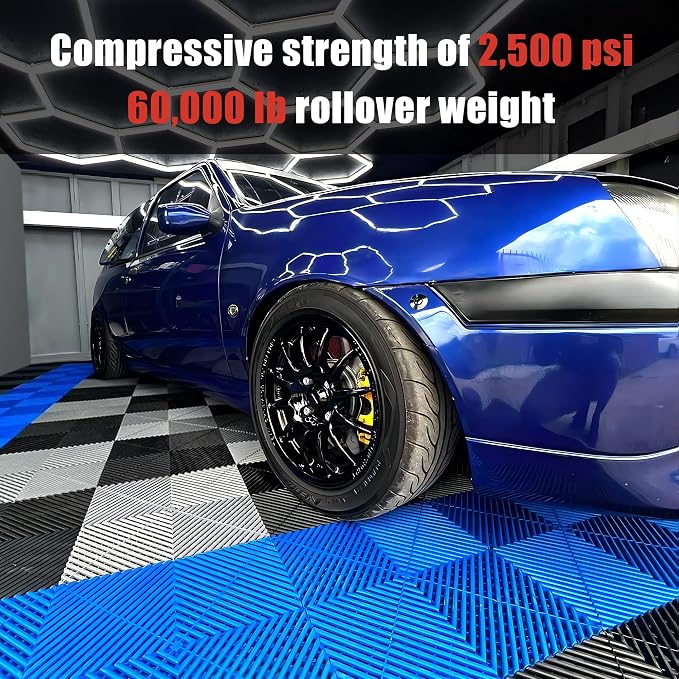 50PCS|15.7"x15.7" Garage Flooring Tiles, Non-Slip Interlocking Plastic Garage - Image 7