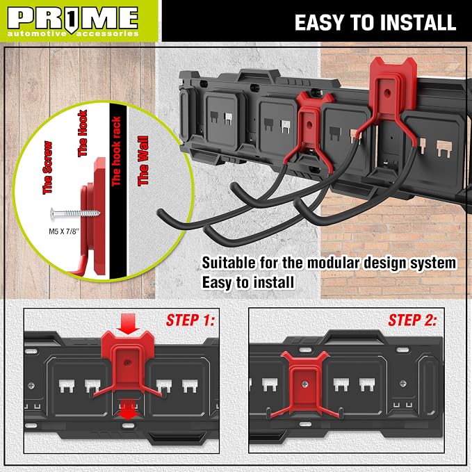 PR1ME Garage Hook, 1 Pack Heavy Duty Garage Wall Mount Hook, C Utility Garage - Image 5