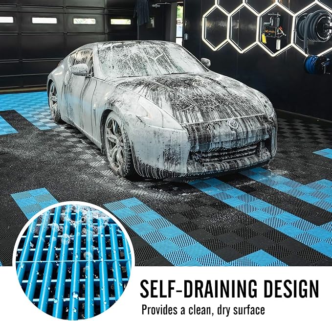 15.7"x15.7" Garage Flooring Tiles, Non-Slip Interlocking Plastic Garage Floor - Image 4