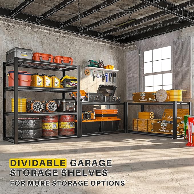REIBII 40" W Garage Shelving 2240 LBS Storage Shelves Adjustable Metal Shelving - Image 5