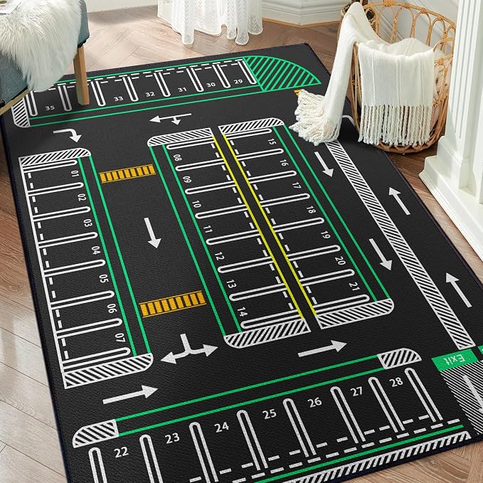 Play Mat 5'x 6'6" Traffic System Playmat Car Rugs by Isyorefam