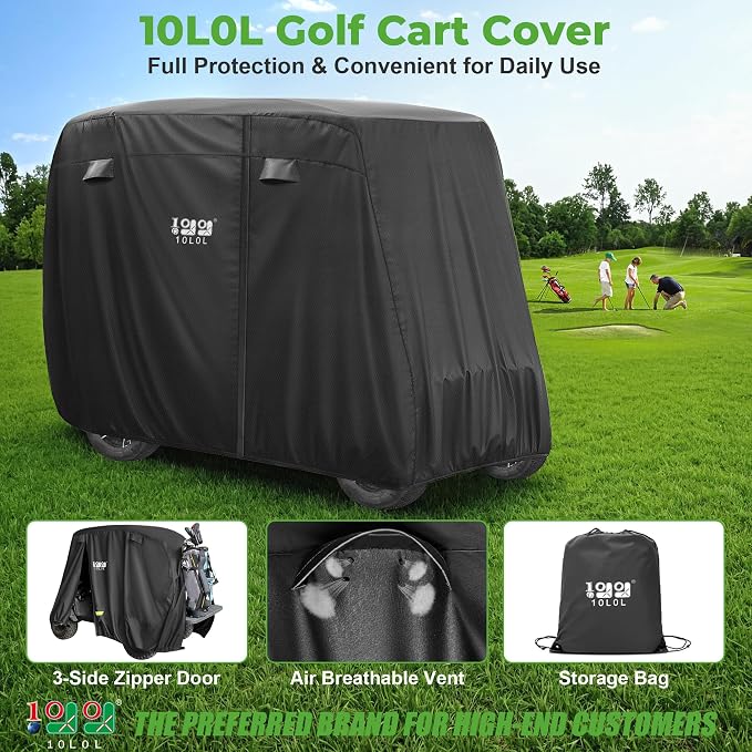 10L0L 4 Passenger Golf Cart Cover - Image 7