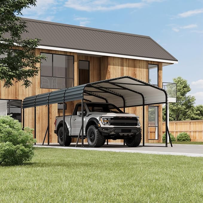 12 x 20 FT Metal Carport with Galvanized Steel Roof, Heavy Duty Metal Roof by RELJOFUM