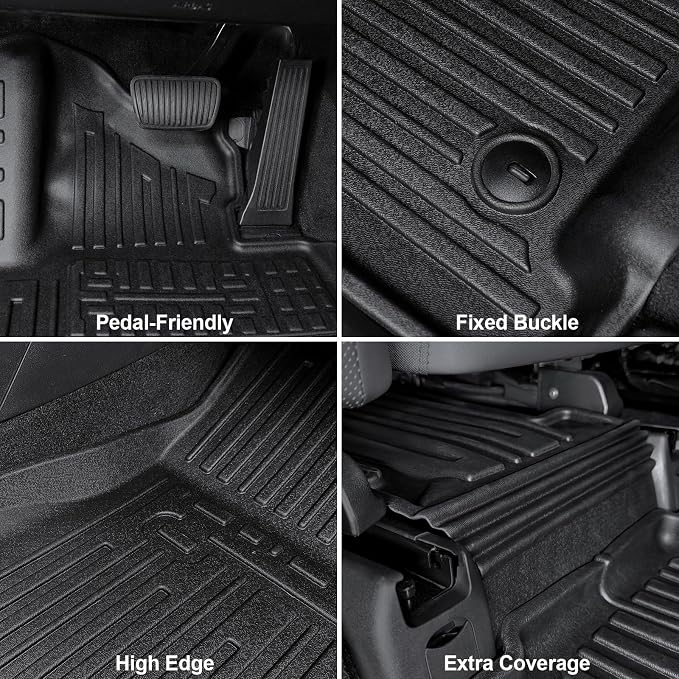 Floor Mats for 2024 2025 2026 Hyundai Santa Fe 6-Seat/7-Seat, All Weather TPE - Image 4