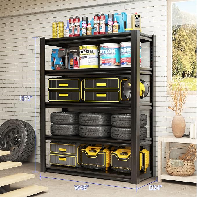 72" H Metal Storage Shelving, 3000LBS Heavy Duty Shelves Unit, Adjustable 5 - Image 2