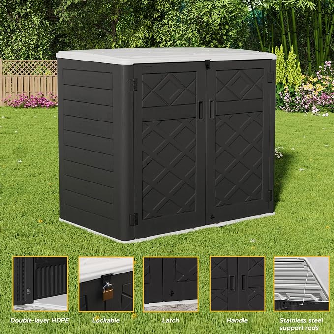 Resin Outdoor Storage Shed, 38 cu.ft Outdoor Storage Box Waterproof - Image 5