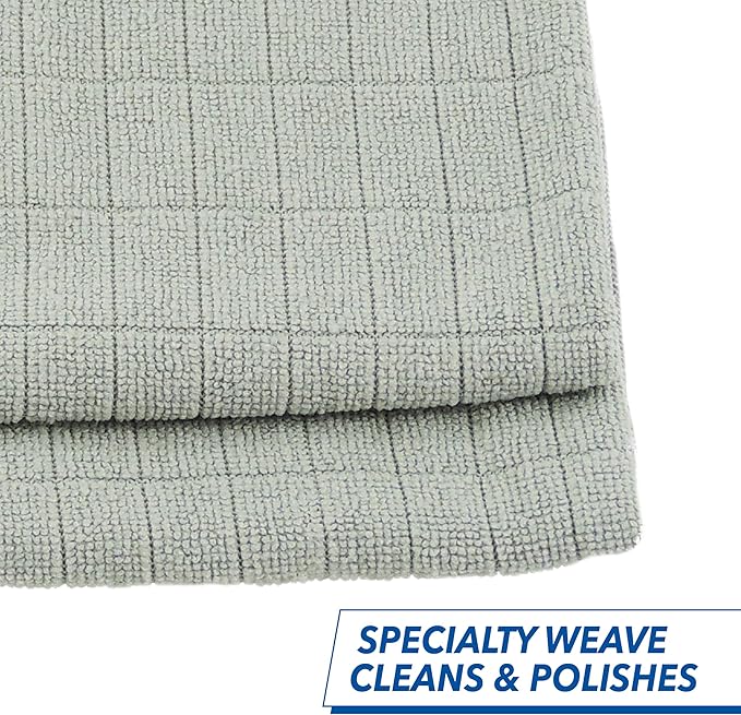 Unger 12” x 12” Microfiber Glass and Mirror Cloths, 2 Pack, Wet and Dry - Image 2