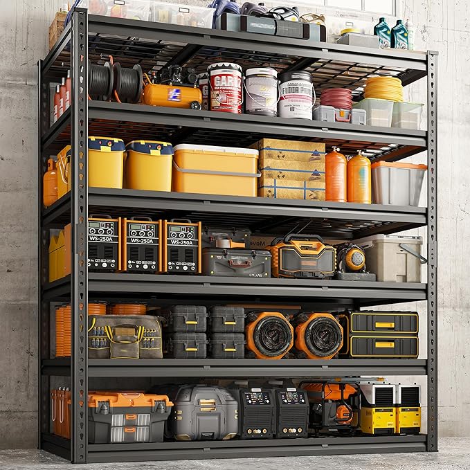 REIBII 3600LBS Garage Shelving 48" W Storage Shelves 6 Tier Garage Shelving by REIBII