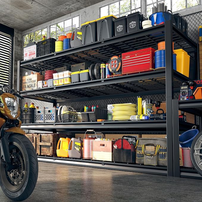 REIBII 60" W Garage Shelving Heavy Duty 2500LBS Storage Shelves 4-Tier Garage - Image 6