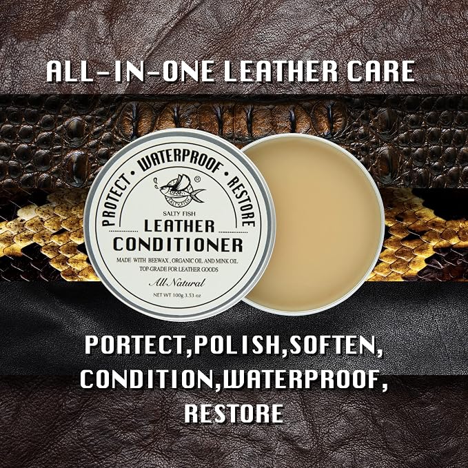 SALTY FISH All-Natural Leather Conditioner and Cleaner, Made - Image 3