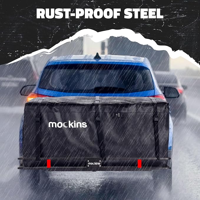Mockins 60"x20"x6" Trailer Hitch Cargo Carrier | Weatherproof Steel Folding - Image 8
