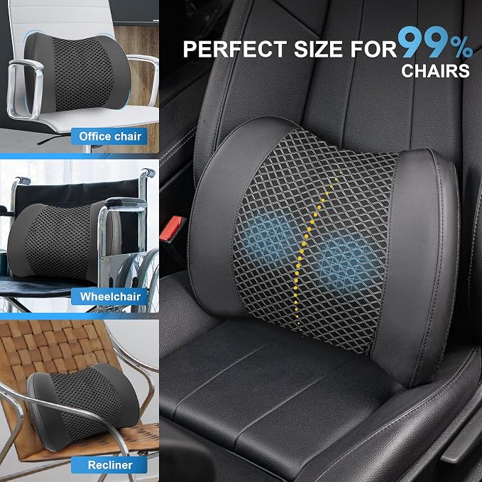 Memory Foam Lumbar Cushion Provides Lower Back Pain Relief and Comfortable - Image 8