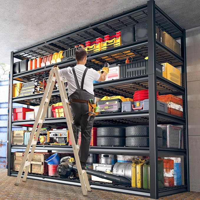 REIBII 60" W Garage Shelving, 2900LBS Storage Shelves, 6 Tier Heavy Duty - Image 4