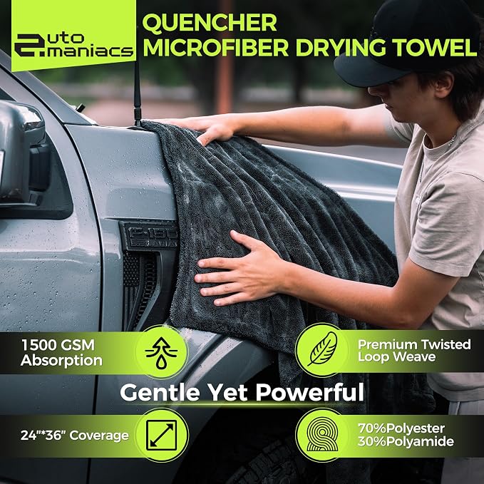 AutoManiacs Drying Towel for Car Detailing, 1500 GSM Ultra Super Absorbent - Image 4