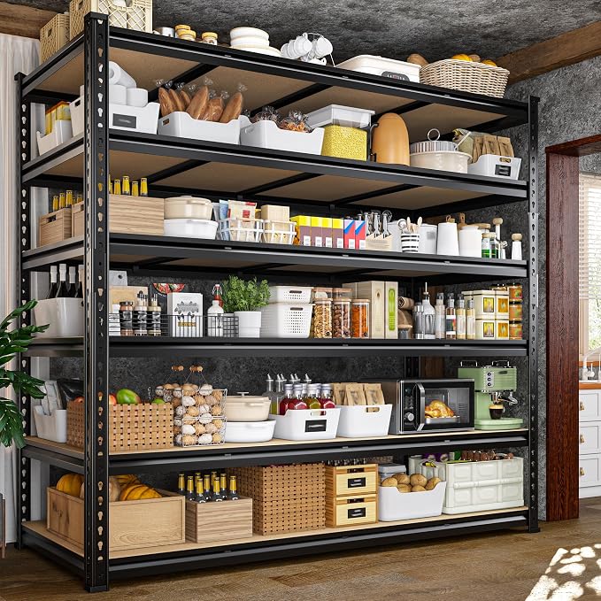 83.8" H Garage Shelving 59.8" W Metal Shelving 3000LBS Storage Shelves Heavy - Image 8