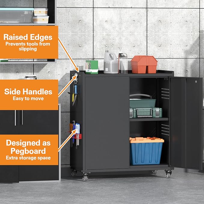 34" Metal Garage Storage Cabinet - Image 6