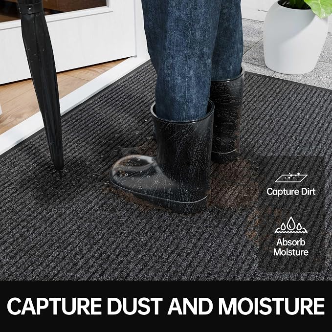 Front Door Mat, Commercial Floor Entrance, Low Profile, Durable Rubber Backing - Image 2