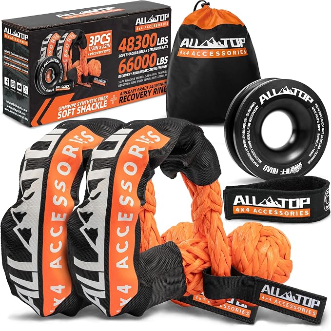 ALL-TOP Synthetic Soft Shackle & Recovery Ring Kit by ALL-TOP4X4
