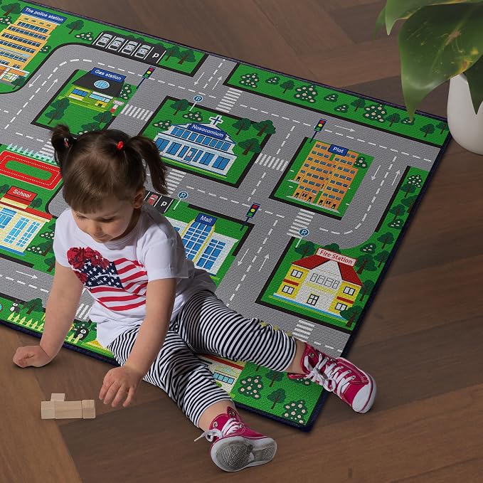Fun Car Play Area Carpet Car Mat 59"x39" Play Rug - Image 3