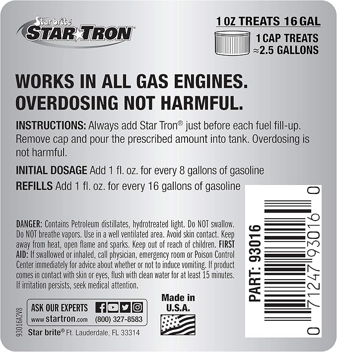 Star Tron Enzyme Fuel Treatment Concentrate, 16 Fl. Oz. – Treats up to 256 - Image 2