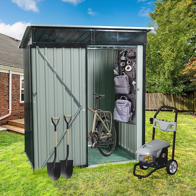 Metal 5x3 FT Garden Storage Shed, Outdoor Small Shed by Hipicute