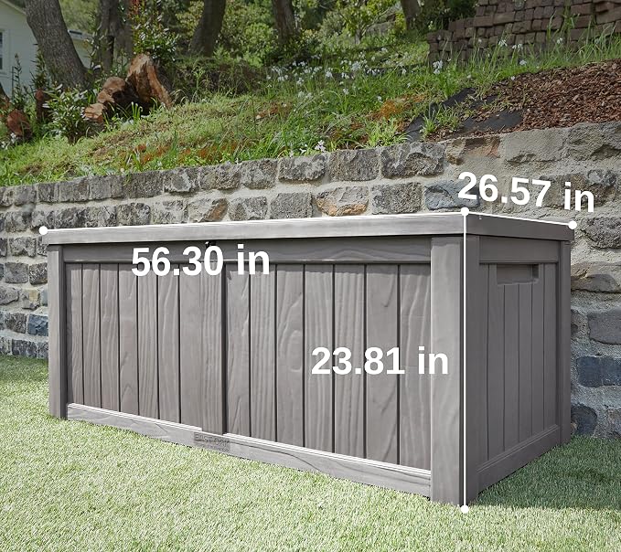 EAST OAK Outdoor Storage Box, 120 Gallon Deck Box - Image 7