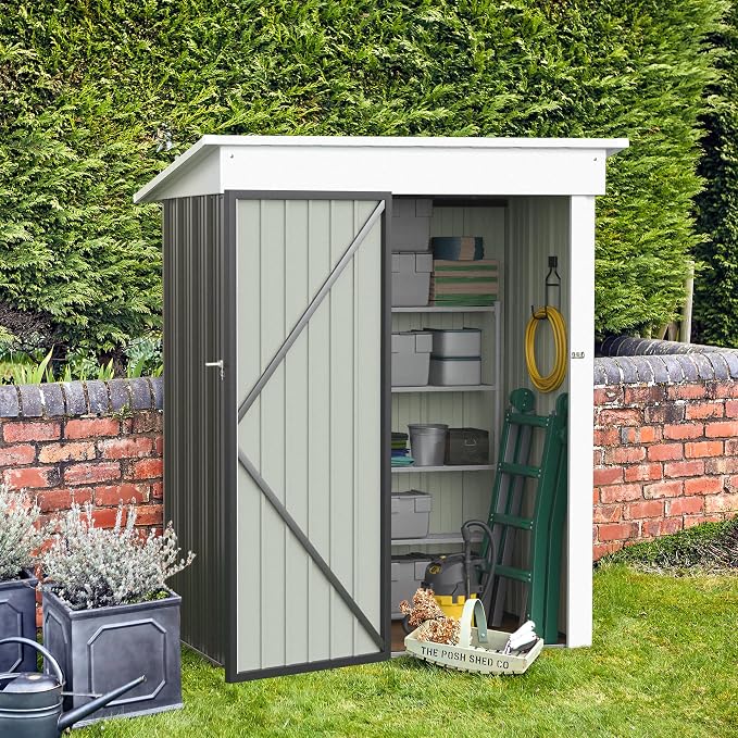 JUMMICO Metal Outdoor Storage Shed 5 x 3 FT Metal Shed - Image 2