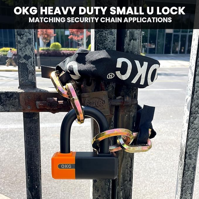 OKG Heavy Duty Small U Lock – 18mm Anti-Cut Manganese Alloy Steel U-Shackle | - Image 6