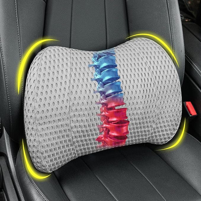 Lumbar Support Pillow for Car, Memory Foam Lumbar Pillow for Lower Back Pain by LoftyAim