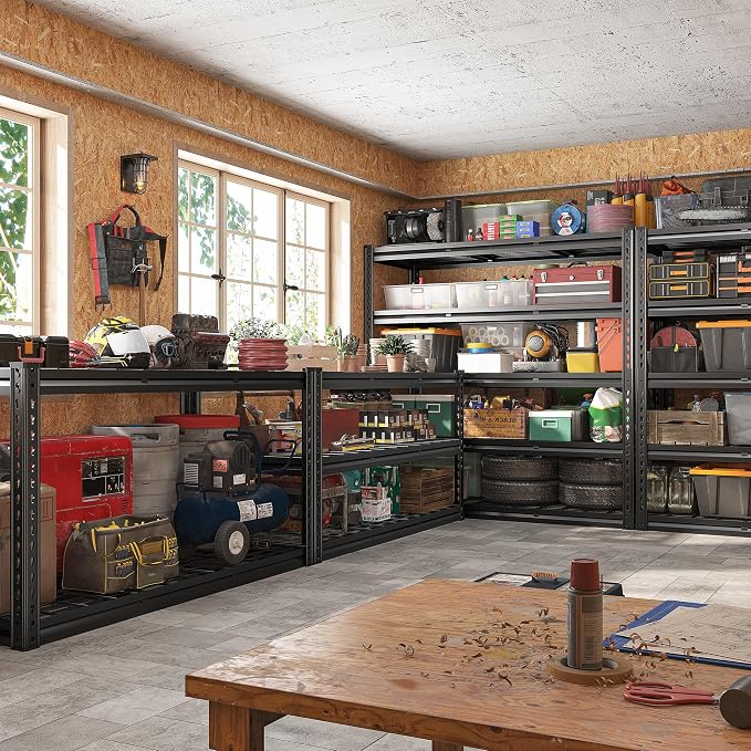 REIBII 48" W Garage Shelves, 5-Tier Garage Shelving Load 2750LBS, Adjustable - Image 9