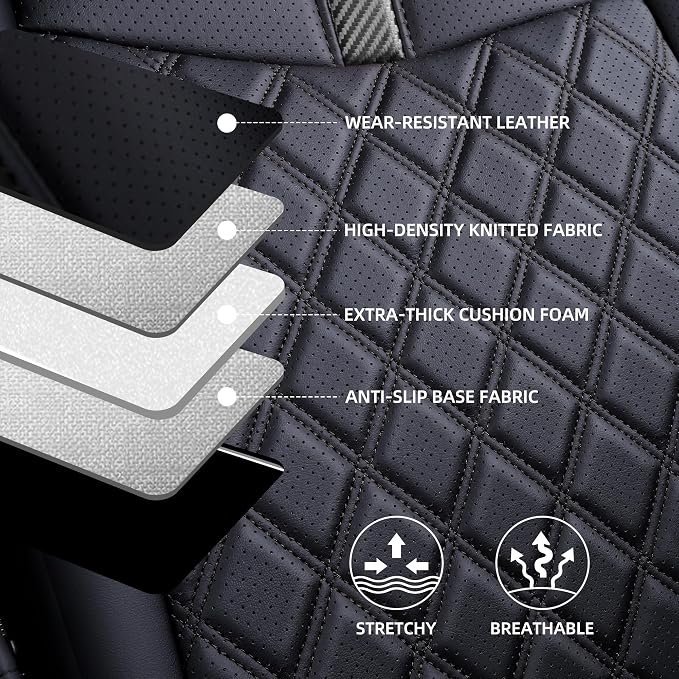 Custom Fit RAV4 Seat Covers for 2019-2025 Toyota RAV4 Hybrid LE, XLE Premium - Image 4