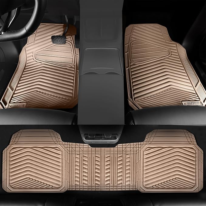 CAR PASS Rubber Car Mats, Car Floor Mats All Weather Car Mat Full Set 3 Piece - Image 4