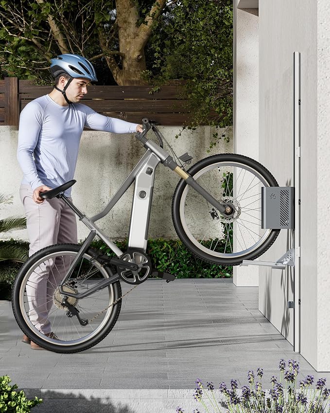 monTEK Automatic Lift EBike Rack – Fits 24-29" Tires, Heavy-Duty Vertical Wall - Image 9