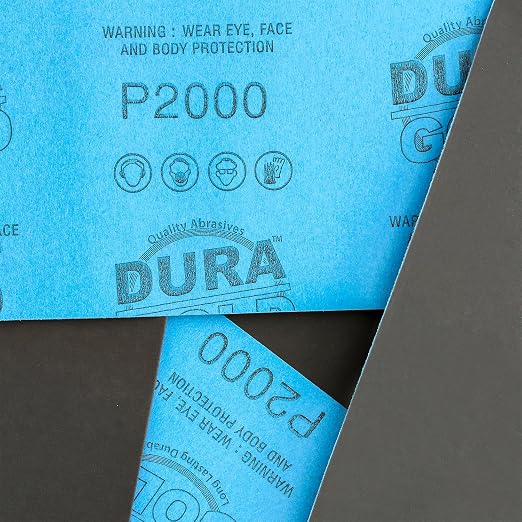 Dura-Gold Premium 2000 Grit Wet or Dry Sandpaper Sheets, 5-1/2" x 9", Box of 25 - Image 2
