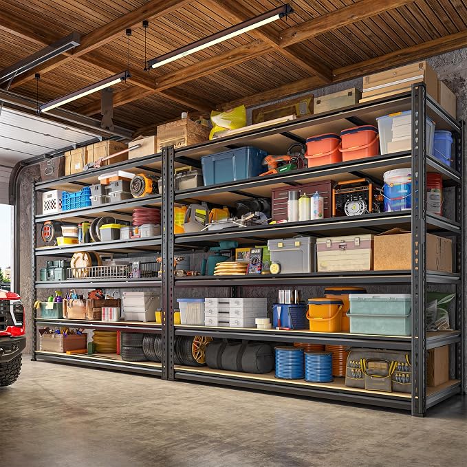 83.8" H Garage Shelving 59.8" W Metal Shelving 3000LBS Storage Shelves Heavy - Image 4