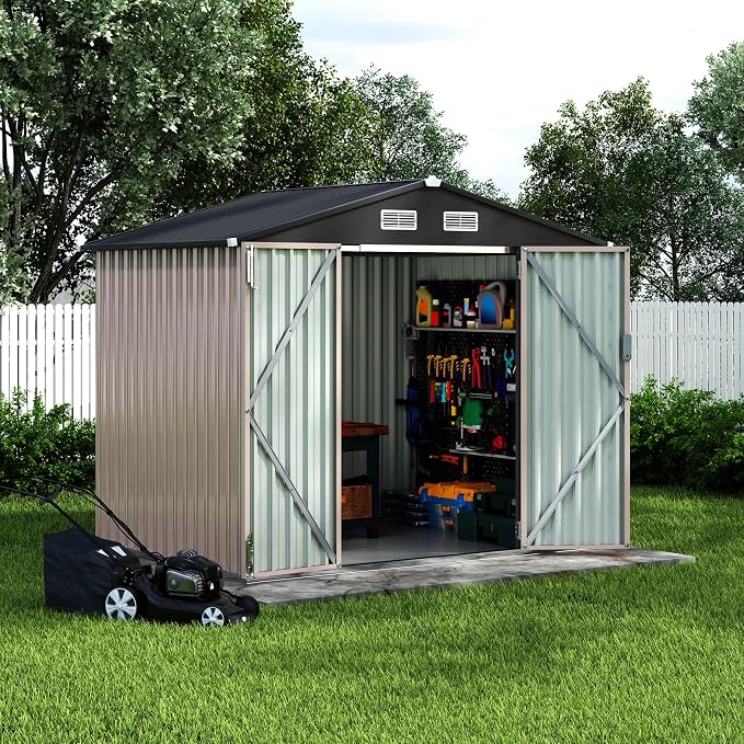 6x8x6.4 FT Outdoor Storage Sheds by GarveeLife