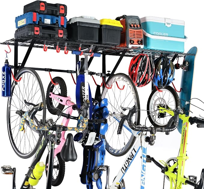 PLKOW Garage Wall Shelving, Wall Mount Bike Storage Rack by PLKOW