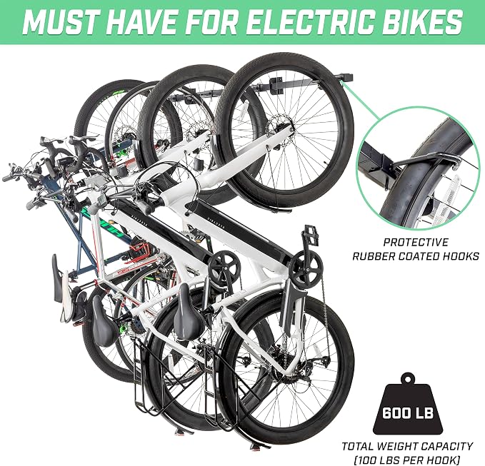 GoSports 6 ft Wall Mounted Bike Rack - Image 2