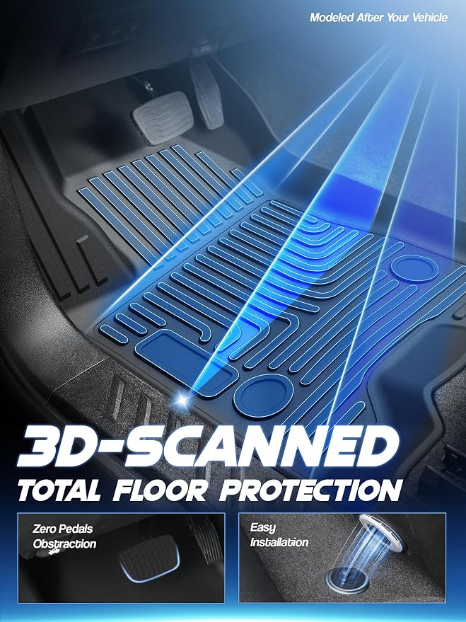 Car Floor Mats for Chevrolet Chevy Colorado/GMC Canyon Crew Cab 2023 2024 2025 - Image 3