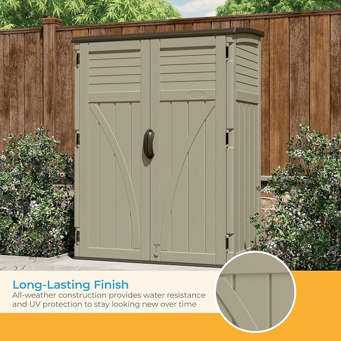 Suncast 54 Cubic Feet Vertical Storage Shed - Image 4