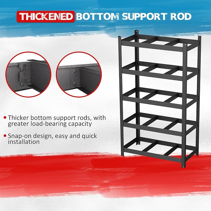 MUPATER 48.03”W × 24.41”D × 83.78”H Metal Storage Shelves, 5-Tier Adjustable - Image 9