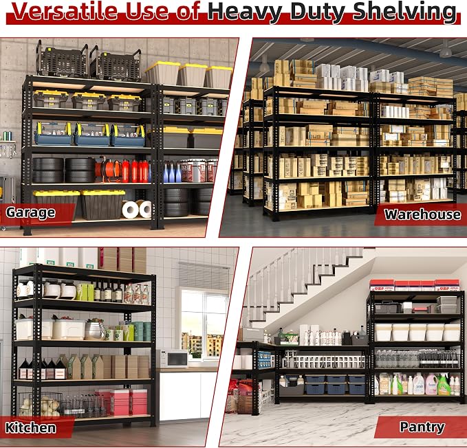 2 Packs 35.5" W x 16" D x 71" H Adjustable Garage Storage Shelves - Image 8