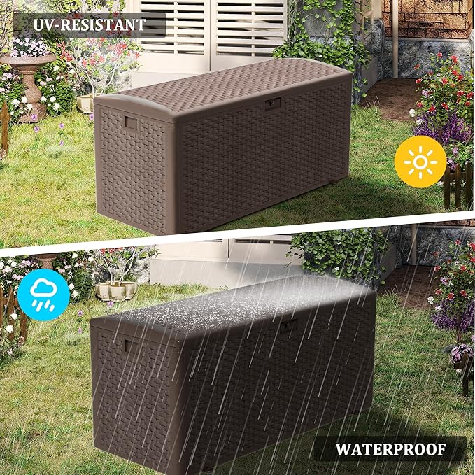Premium Pro Edition 180 Gallon Lockable Resin Deck Box, Waterproof & - Image 7