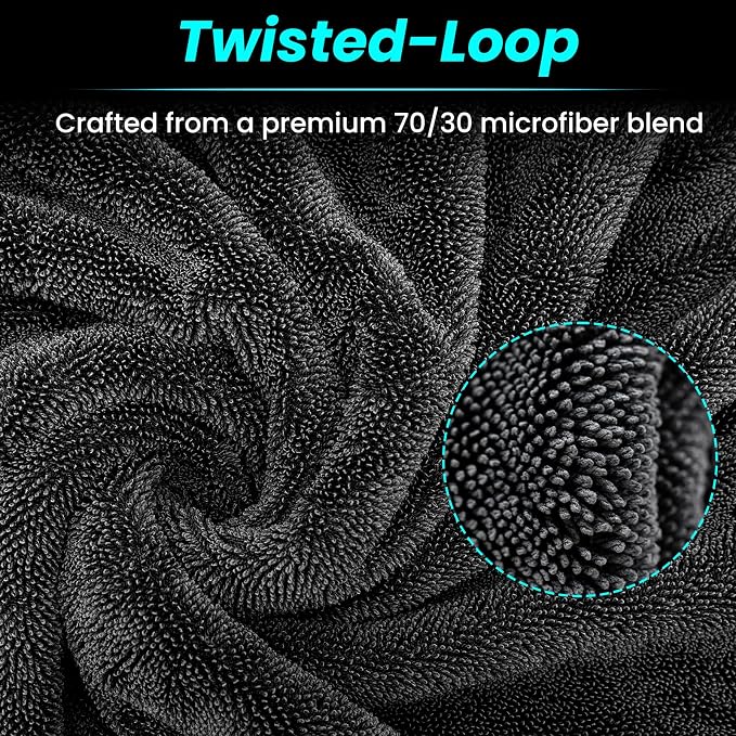 2 Pack 1300 GSM Car Drying Towel, Double-Sided Microfiber Towels - Image 4