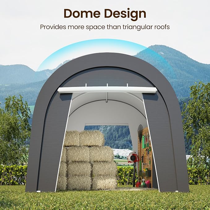 Kiss the Water Carport, Round Portable Garage, Steel Heavy Duty Carport - Image 4