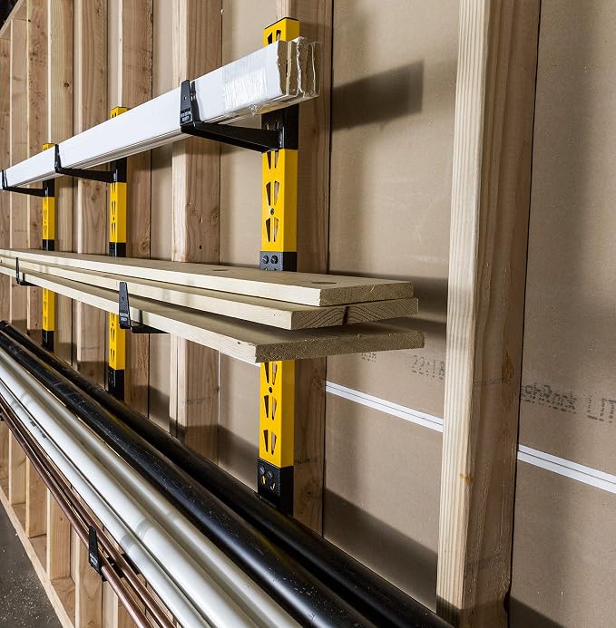 DEWALT 3-Piece Wall Mount Cantilever Wood and Lumber Storage Rack - Image 7
