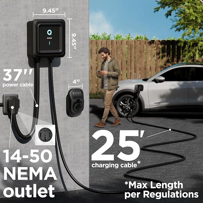 EVIQO Level 2 EV Charger – 48 Amp 240V – Wall EV Charger Level 2, NEMA 14-50 - Image 7