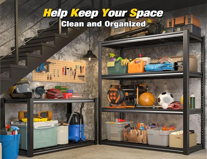 REIBII 40" W Storage Shelves 2200LBS Garage Shelving Heavy Duty Metal Shelving - Image 5
